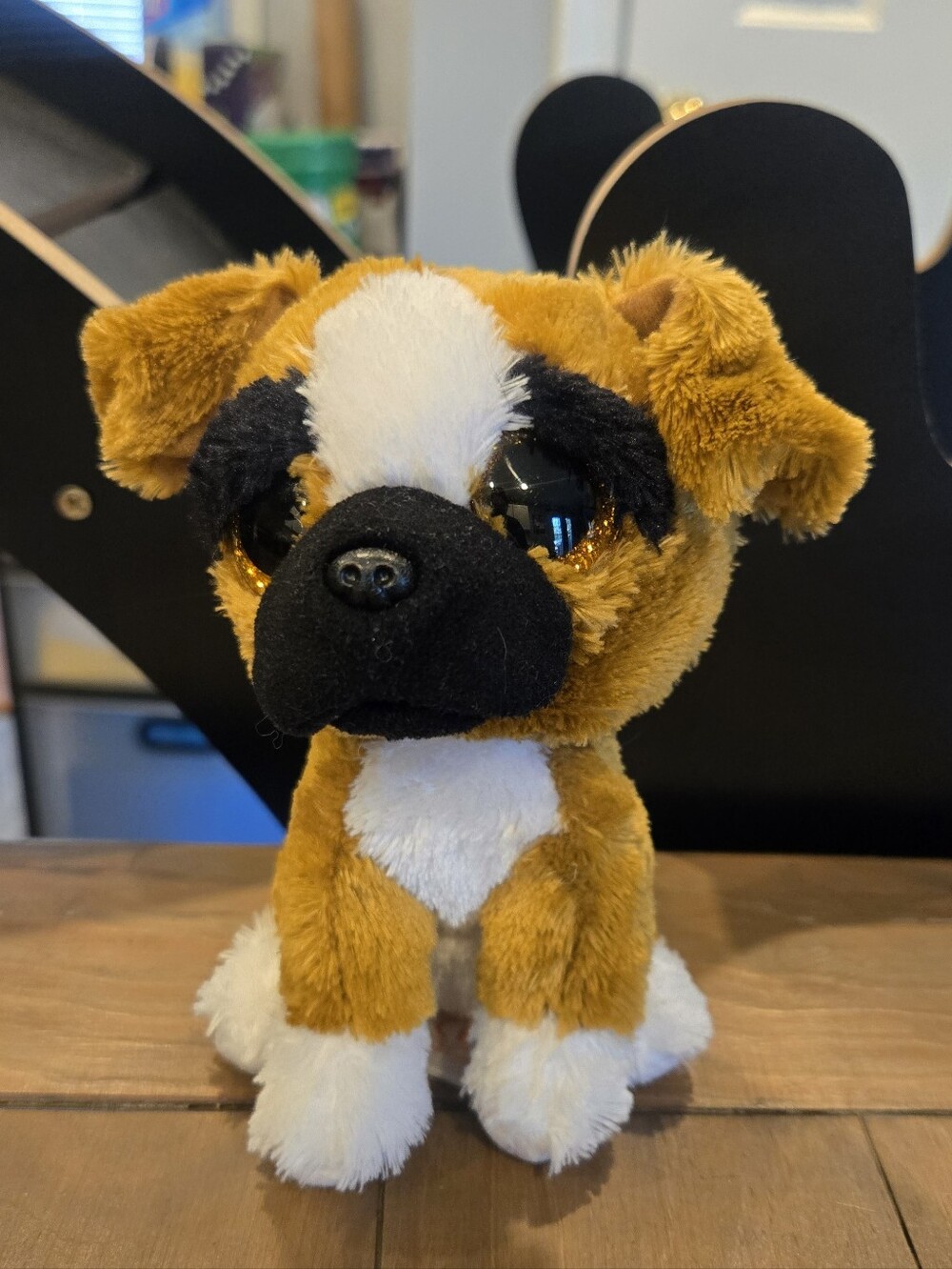 Ty Beanie Boo BrutusPlush Brown & White Dog Stuffed Toy